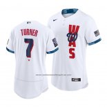 Camiseta Beisbol Hombre Washington Nationals Trea Turner 2021 All Star Autentico Blanco