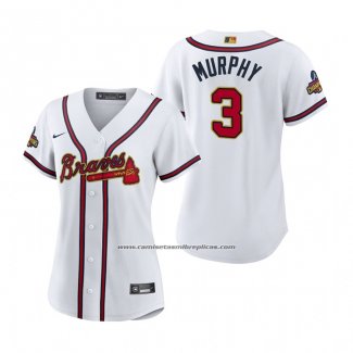 Camiseta Beisbol Mujer Atlanta Braves Dale Murphy 2022 Gold Program Replica Blanco