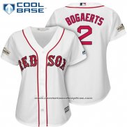 Camiseta Beisbol Mujer Boston Red Sox 2017 Postemporada 2 Xander Bogaerts Blanco Cool Base