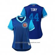 Camiseta Beisbol Mujer Chicago Cubs Anthony Rizzo 2018 LLWS Players Weekend Tony Azul