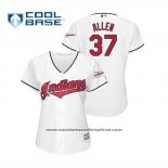 Camiseta Beisbol Mujer Cleveland Indians Cody Allen 2019 All Star Patch Cool Base Blanco
