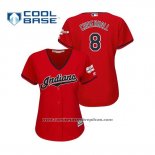 Camiseta Beisbol Mujer Cleveland Indians Lonnie Chisenhall 2019 All Star Patch Cool Base Rojo