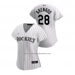 Camiseta Beisbol Mujer Colorado Rockies Nolan Arenado 2020 Replica Primera Blanco