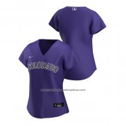 Camiseta Beisbol Mujer Colorado Rockies Replica 2020 Alterno Violeta