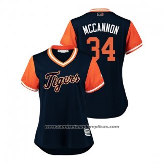 Camiseta Beisbol Mujer Detroit Tigers James Mccann 2018 LLWS Players Weekend Mccannon Azul