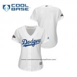 Camiseta Beisbol Mujer Los Angeles Dodgers 2019 Postemporada Cool Base Blanco