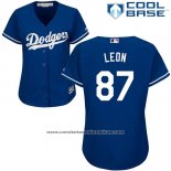 Camiseta Beisbol Mujer Los Angeles Dodgers 87 Jose De Leon Cool Base