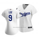 Camiseta Beisbol Mujer Los Angeles Dodgers Gavin Lux 2020 Primera Replica Blanco