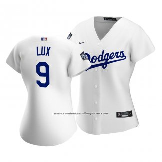 Camiseta Beisbol Mujer Los Angeles Dodgers Gavin Lux 2020 Primera Replica Blanco