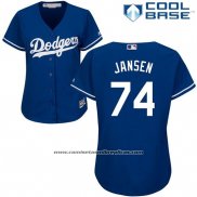 Camiseta Beisbol Mujer Los Angeles Dodgers Kenley Jansen Cool Base Azul