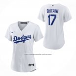 Camiseta Beisbol Mujer Los Angeles Dodgers Shohei Ohtani Primera Replica Blanco