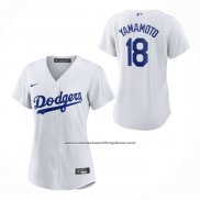 Camiseta Beisbol Mujer Los Angeles Dodgers Yoshinobu Yamamoto Replica Blanco
