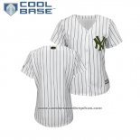 Camiseta Beisbol Mujer New York Yankees 2018 Dia de los Caidos Cool Base Blanco