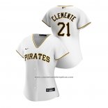 Camiseta Beisbol Mujer Pittsburgh Pirates Roberto Clemente 2020 Replica Primera Blanco