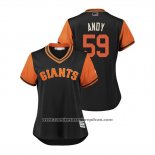 Camiseta Beisbol Mujer San Francisco Giants Andrew Suarez 2018 LLWS Players Weekend Andy Negro