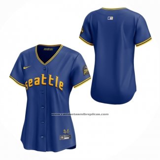 Camiseta Beisbol Mujer Seattle Mariners City Connect Limited Azul