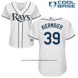 Camiseta Beisbol Mujer Tampa Bay Rays Kevin Kiermaier Blanco Autentico Collection Cool Base