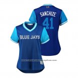 Camiseta Beisbol Mujer Toronto Blue Jays Aaron Sanchez 2018 LLWS Players Weekend Sanchize Azul