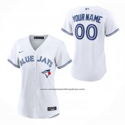 Camiseta Beisbol Mujer Toronto Blue Jays Primera Replica Personalizada Blanco