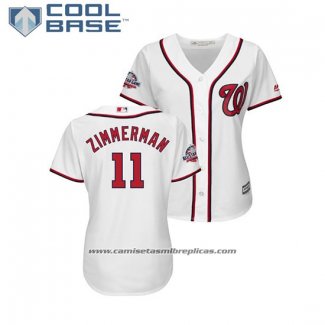 Camiseta Beisbol Mujer Washington Nationals Ryan Zimmerman 2018 All Star Cool Base Blanco