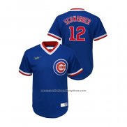 Camiseta Beisbol Nino Chicago Cubs Kyle Schwarber Cooperstown Collection Road Azul