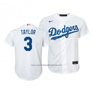 Camiseta Beisbol Nino Los Angeles Dodgers Chris Taylor Replica Primera 2020 Blanco