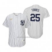 Camiseta Beisbol Nino New York Yankees Gleyber Torres Cooperstown Collection Primera Blanco