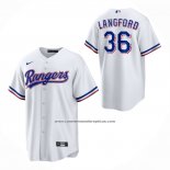 Camiseta Beisbol Nino Texas Rangers Wyatt Langford Primera Replica Blanco