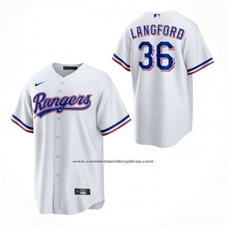 Camiseta Beisbol Nino Texas Rangers Wyatt Langford Primera Replica Blanco