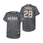 Camiseta Beisbol Nino Washington Nationals Lane Thomas 2022 City Connect Replica Gris Camiseta Beisbol Nino Washington Nationals Lane Thomas 2022 City Connect Replica Gris