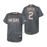 Camiseta Beisbol Nino Washington Nationals Luis Garcia 2022 City Connect Replica Gris Camiseta Beisbol Nino Washington Nationals Luis Garcia 2022 City Connect Replica Gris