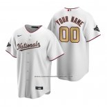 Camiseta Beisbol Nino Washington Nationals Personalizada 2020 Gold Program Replica Blanco